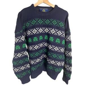 Blarney Castle Designs Pure New Wool Shamrock Sweater Large